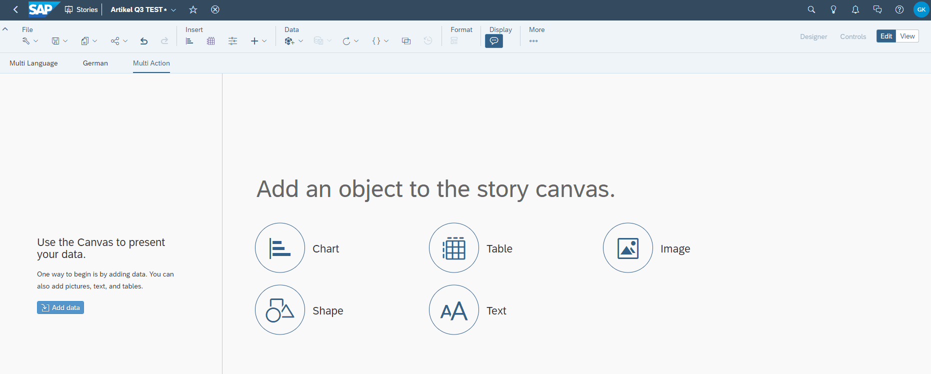 Multi Actions in einer Story