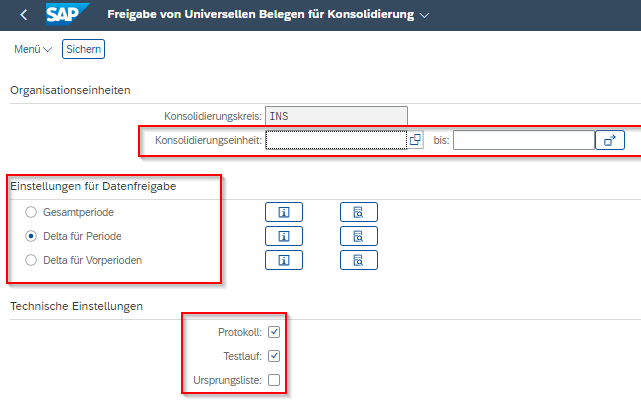 Einstellungen für Datenfreigabe